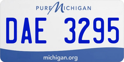 MI license plate DAE3295