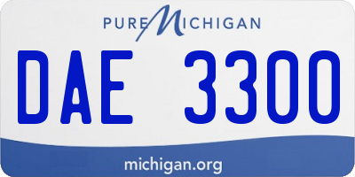 MI license plate DAE3300