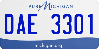 MI license plate DAE3301