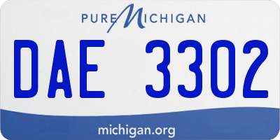 MI license plate DAE3302