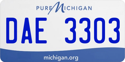 MI license plate DAE3303