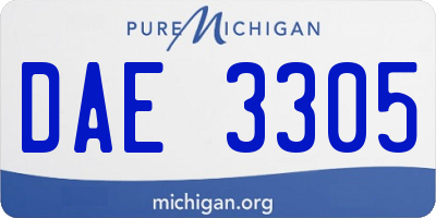 MI license plate DAE3305