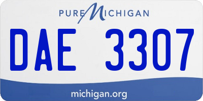 MI license plate DAE3307
