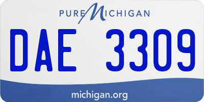 MI license plate DAE3309