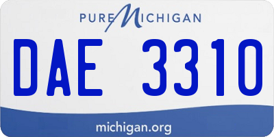 MI license plate DAE3310