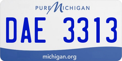MI license plate DAE3313