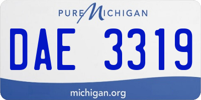 MI license plate DAE3319
