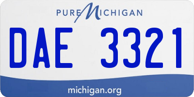 MI license plate DAE3321