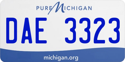 MI license plate DAE3323