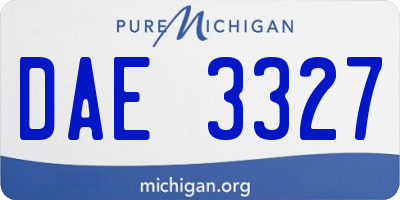 MI license plate DAE3327