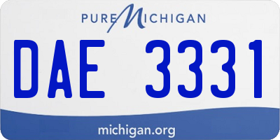 MI license plate DAE3331