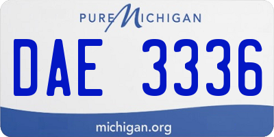 MI license plate DAE3336