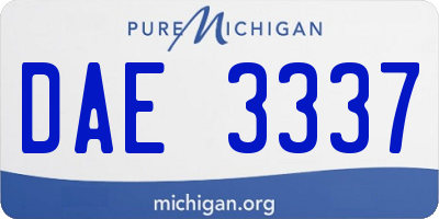 MI license plate DAE3337