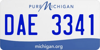 MI license plate DAE3341