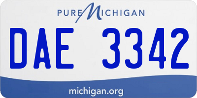 MI license plate DAE3342