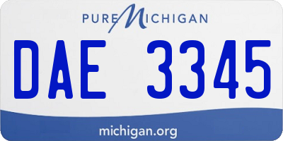 MI license plate DAE3345