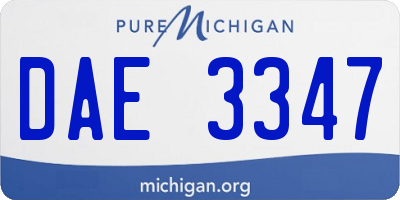 MI license plate DAE3347