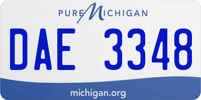 MI license plate DAE3348