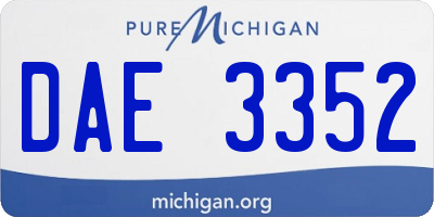 MI license plate DAE3352