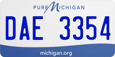 MI license plate DAE3354