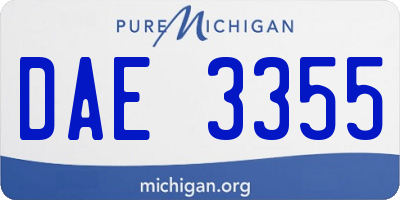 MI license plate DAE3355