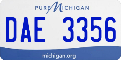 MI license plate DAE3356