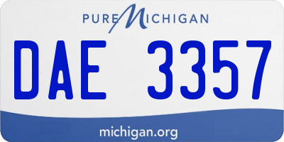 MI license plate DAE3357