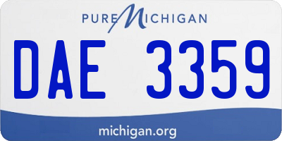 MI license plate DAE3359