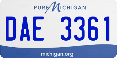 MI license plate DAE3361