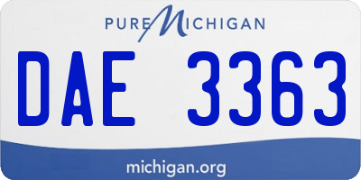 MI license plate DAE3363