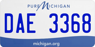 MI license plate DAE3368