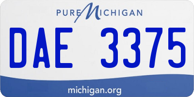 MI license plate DAE3375