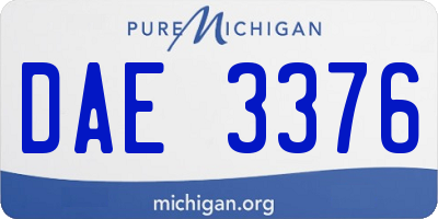 MI license plate DAE3376