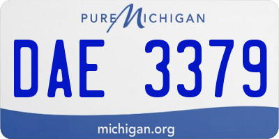 MI license plate DAE3379