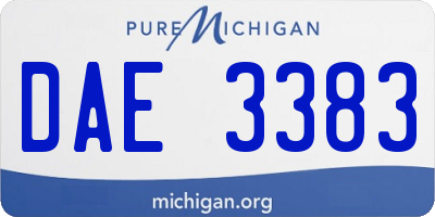 MI license plate DAE3383