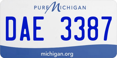 MI license plate DAE3387