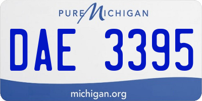 MI license plate DAE3395