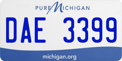 MI license plate DAE3399