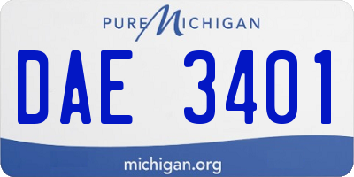 MI license plate DAE3401