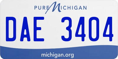 MI license plate DAE3404