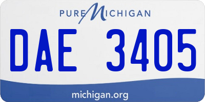 MI license plate DAE3405