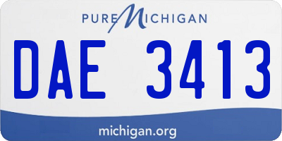 MI license plate DAE3413