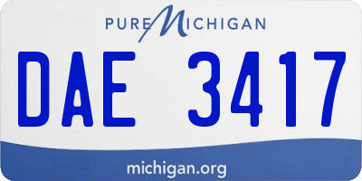 MI license plate DAE3417