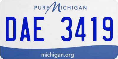 MI license plate DAE3419