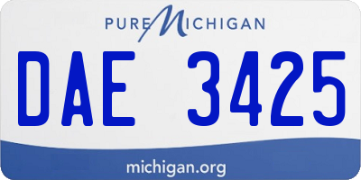 MI license plate DAE3425