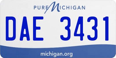 MI license plate DAE3431