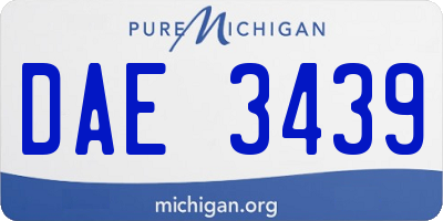 MI license plate DAE3439