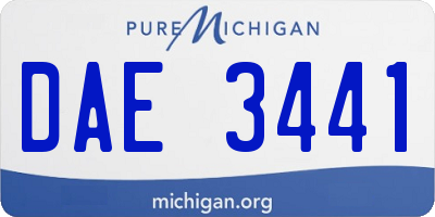 MI license plate DAE3441