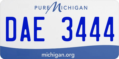 MI license plate DAE3444