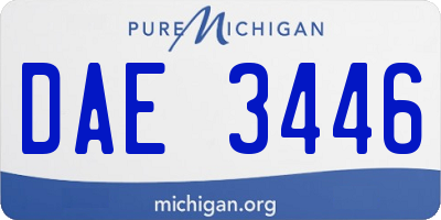 MI license plate DAE3446